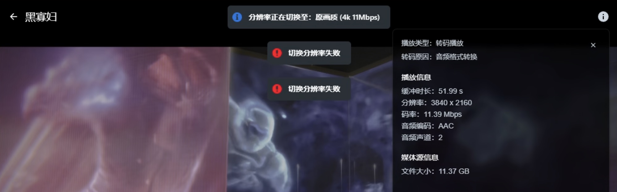 首次播放网盘挂载文件夹的视频,提示:切换失败.jpg 首次播放网盘挂载文件夹的视频,提示:切换失败.jpg