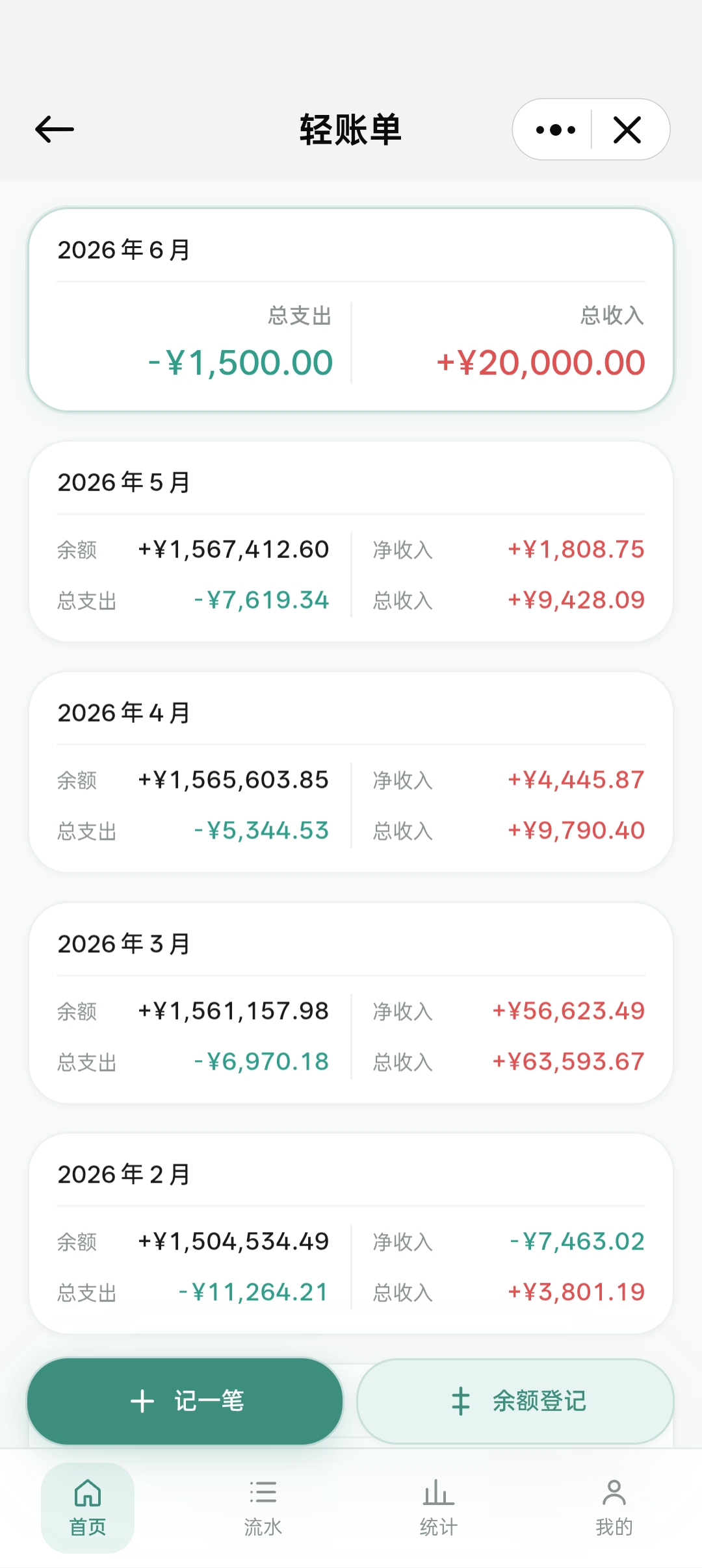 月度账单